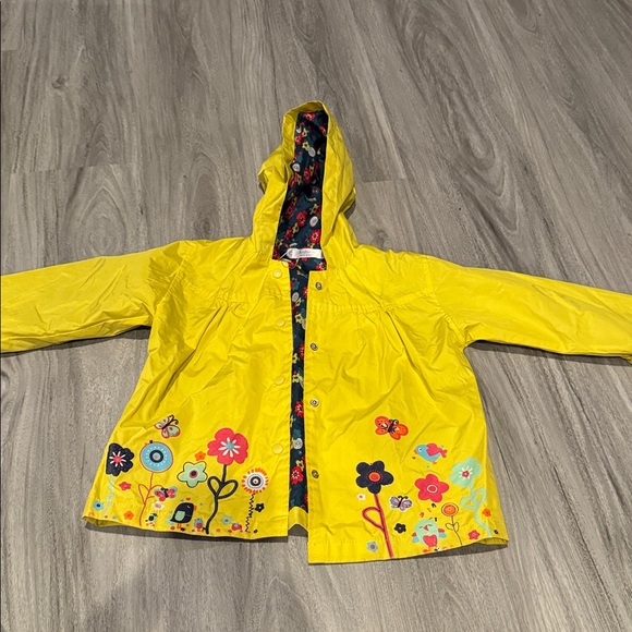 Arshiner Other - Sunny Yellow Kids Raincoat with Floral Accents
Size 100 3t